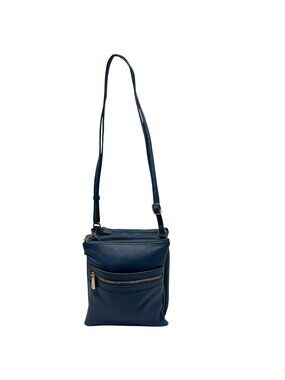 Gianni Bernini Blue Leather Crossbody Mini Bag